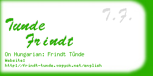tunde frindt business card